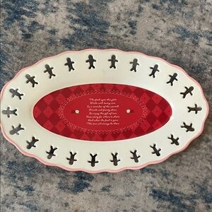 Russ Red and White Holiday Decor Plate